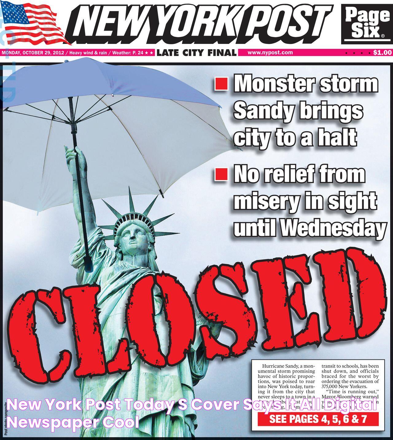 The Impact Of The New York Post Cover: A Deep Dive Into Modern Media Dynamics